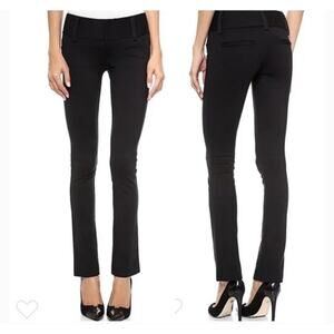 Alice + Olivia Andrew Skinny Pointe Trousers Black Sz 2 Office Business Casual